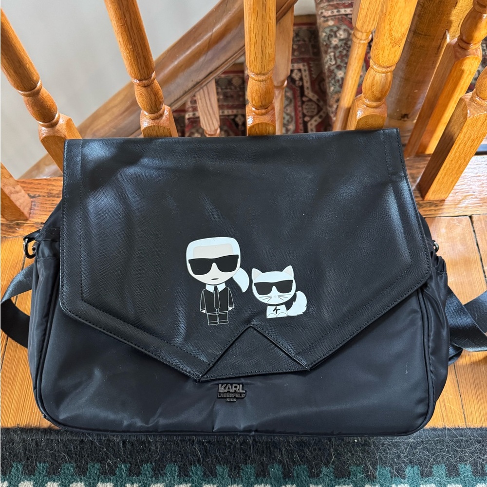 Karl Lagerfeld diaper bag with cat